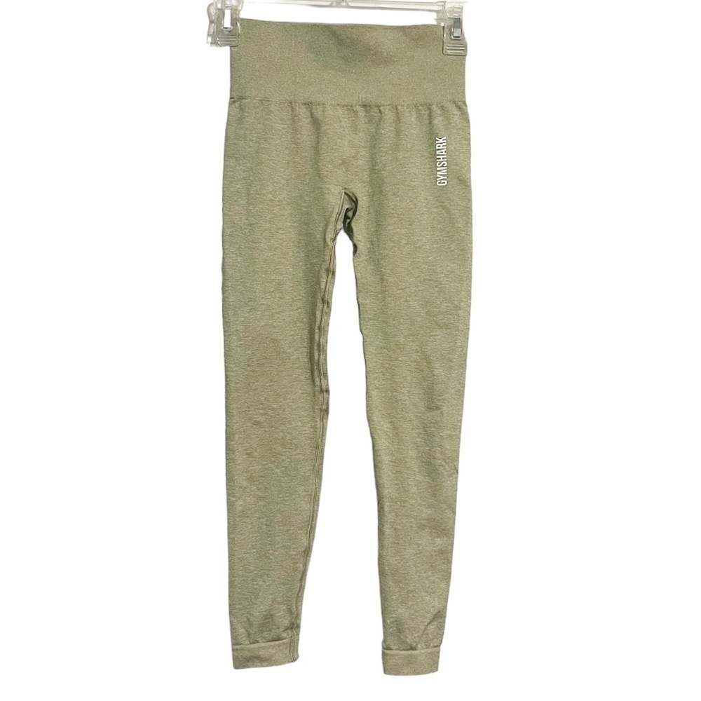 Gymshark Seamless Heathered Celery Green Khaki Legging XS